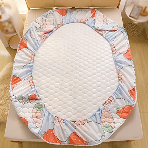 LIUZH Mattress Sheet Single Brushed Waterproof Mattress Cover Waterproof Dirty Dust Cover Mattress Cover (Color : D, Size : 180 * 200CM)