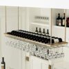 SUCHETA Hanging Wine Rack with Glass Holder and Shelf, Wine Rack Ceiling Wine Racks, Hanging Wine Glass Holder, Upside Down Home Wine Holder, Win