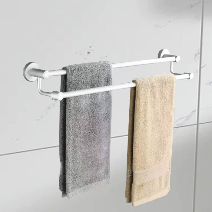 TBIIEXFL Stainless steel bathroom double towel rack free punch toilet toilet towel rack wall-mounted towel rack