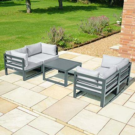 Harrier 4 Seat Sofa Set - Coffee Table or Fire Pit Upgrade (Without Cover, Sofa + Coffee Table)