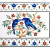 Gifts And Artefacts 36 x 48 Inches White Rectangle Shape Marble Dining Table Top Nature Pattern Inlay Work Wall Panel for Kitchen Decor
