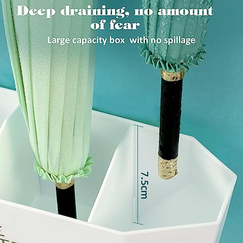 FNBK 2Pcs Wall Mounted Umbrella Holder Rack,Long and Short Umbrella Plastic Stand Rack,White
