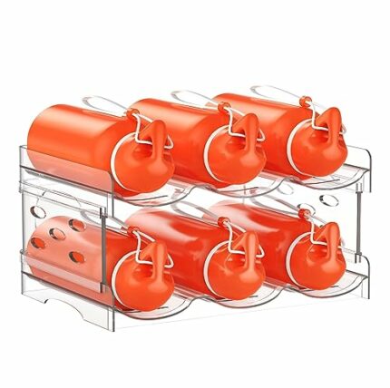 DIFEN Water Bottle Organizer, Stackable Water Bottle Holder for Cabinet Kitchen Pantry Fridge, 2 Pack Plastic Water Bottle Storage Rack for Tumbl