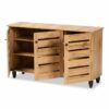 TJLSS Home Foyer Corridor Three-door Shoe Cabinet Shoe Rack Organizer Household Items Multi-layer Shoe Cabinet