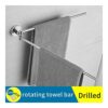 HIGOH Towel Rack Towel Bar Bathroom Rotating Towel Bar,Stainless Steel Lengthen Double Towel Holder,Towel Rack Toilet Wall Mount Towel Rack Towel