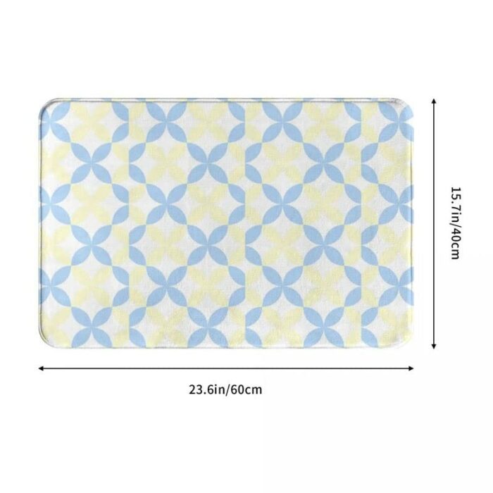 JJZXD Yellow and Blue Patterns Polyester Doormat Rug Carpet Mat Footpad Non-slip Sand Scraping Entrance Kitchen (Color : D, Size : 50cmx80cm)