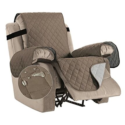 Bestenrose Waterproof Recliner Chair Covers for Armchairs Recliner Covers with Adjustable Elastic Straps Washable Quilted Sofa Slipcovers Sofa Pr