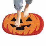 Tytlyworth Pumpkin Rug - Pumpkin Kitchen Mat | Pumpkin Patterned Doormat, Non Slip Natural Coir Front Door Mat, Trick or Treat, Indoor/Outdoor De