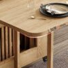 Mobile Folding Dining Table, Wood Drop Leaf Table, Space Saving Multi-use Table with Wheels, for Small Space Dining Room Kitchen,120 * 80 * 73cm