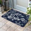 ALAGEO Christmas Decorative Doormat-Let It Snow Door Mats Blue Winter Snowflake Welcome Floor Mat Seasonal Winter Christmas Holiday Door Mat Entr