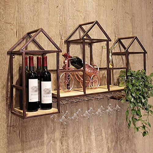 European Hanging Red Fashion Creative Wine Glass Rack Upside Down Wine Rack Bar Wrought Iron Goblet Rack Creative Wine Cabinet Decoration Hanger