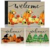 3 Pcs Halloween Gnome Welcome Mats Christmas Doormat Thanksgiving Gnome Welcome Door Mats Decorative Gnome Mat Entrance Mat Non Slip Washable Ind