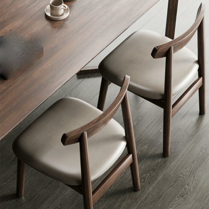 LUKEO Wood Dining Chairs Hotel Lounge Dining Stool Living Room Kitchen Home Furniture