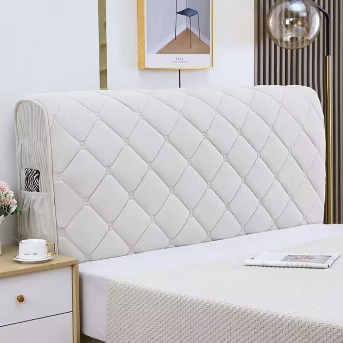 SUCHETA Velvet Bed Headboard Slipcover Full Queen California King Size Bed, Stretch Bed Headboard Cover Soft Dustproof Protector (Color : F, Size