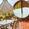 2 Pieces Umbrella Hole Ring Plug Plastic Ring Plug Cover for Glass Outdoors Patio Table,Garden Shop Deck Yard (White)
