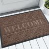 Yimobra Welcome Door Mat, Heavy Duty Durable Front Door Mat for Home Entrance, Garage and Garden Outside Entryway Floor Mat, Non Slip, Fade Resis
