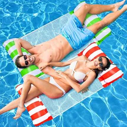 Lubibi 2 Pack Inflatable Pool Floats, Swimming Pool Floats for Kids Adults Inflatable Pool Lounger For Travel