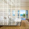 YIZUNNU 12Pcs/Set White Hanging Room Divider Panel, Wooden Room Divider Screens, DIY Home Partition Decor 29x29cm