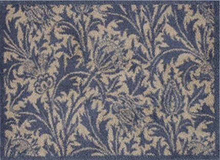Turtle Mat Thistle Blue & Gold Morris & Co Collection - Highly absorbent Indoor barrier mat with Multi-Grip backing 60x85cm