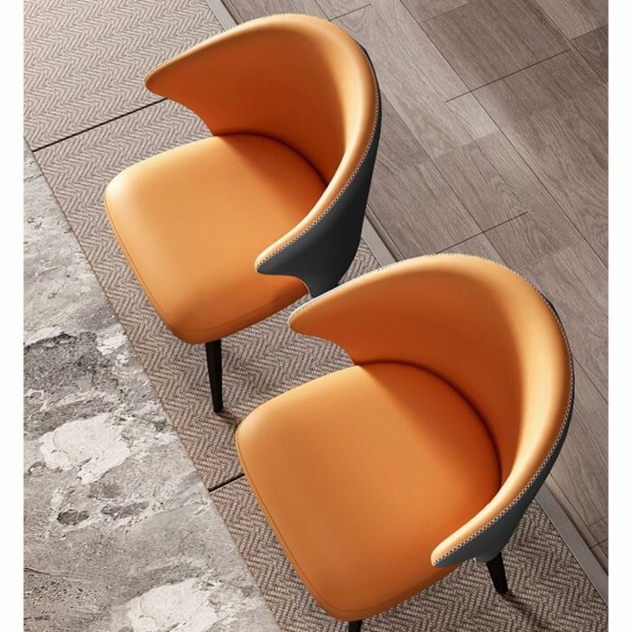 LXXSH Faux Leather Designer Dinning Chair Office Metal Bedroom Dining Chairs Kitchen Ornaments