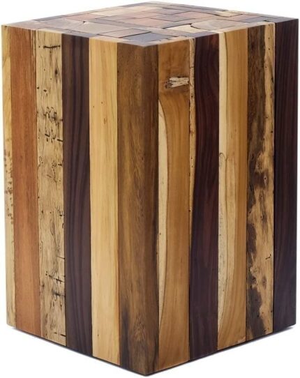 B-Ware Brillibrum Side Table Wooden Stool Made of Driftwood Coffee Table Flower Stool Solid Wood Wood Block Mixed Wood Shelf Bench Stool Footstoo