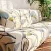 WONGS BEDDING 1-Piece Dandelion Sofa Cover Slipcover Soft Polyester Plant Printed Sofa Protector with Elastic Bottom (2 Seater,145cm-185cm)