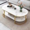 Marble Coffee Tables For Living Room Modern Coffee Table Oval Sofa Table Center Tables For Living Room 2 Tier Side Table Small Apartment Home Fur