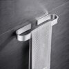 MIAOHY Towel Rail Rack Towel Holder Bathroom Towels Rack Hanger No drilling Towel Rack Bar Towel Rail (Color : Argento, Size : 25 * 7 * 3cm)