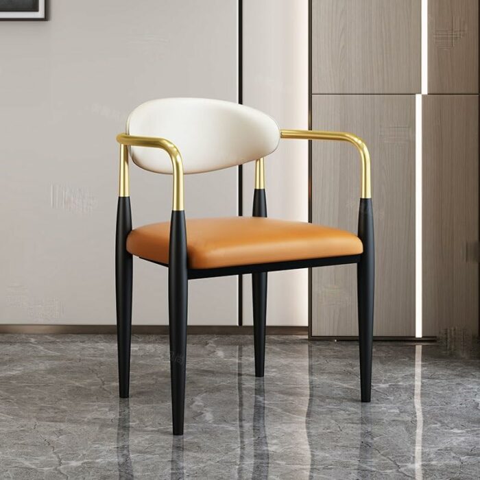 maozi Dining Chairs Armrest Backrest Adults Chair Ergonomic Soft Kitchen Furniture Decoration Chair (Color : Argento, Size : Light Grey)