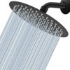 Rain Shower Head - Voolan 10" Round High Pressure Shower Heads Made of 304 Stainless Steel - Luxury Modern Chrome Look - Universal Wall and Ceili