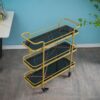 THYKL Multi-layer Kitchen Trolley Storage Trolley Storage Rack Rack Three-tier Trolley Home Home (Color : D, Size : 80cm*78cm)