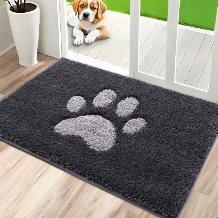 Door Mat Indoor, Dog Mats for Muddy Paws Super Absorbent, Low-Profile Entryway Rug with Non-Slip Backing, Washable Dirty Trapper Inside Entrance