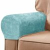 NEKOSUKI Arm Rest Covers Set, Chenille Arm Covers for Chairs and Sofas Anti-Slip Couch Armrest Covers with Pins, Furniture Armrest Protector for
