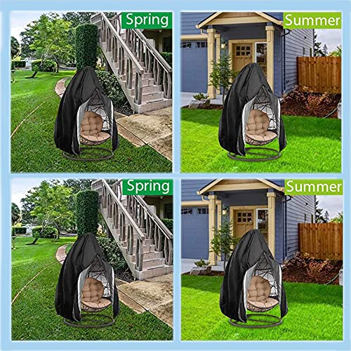 Timisea Egg Chair Cover Double Patio Hanging Egg Chair Cover Swinging Egg Chair Cover Polyester Taffeta Waterproof Heavy Duty Garden Rattan Wicke