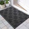 Yimobra Front Door Mats, Heavy Entry Outdoor Indoor Mats, Durable Natural Rubber, Non Slip Backing, Low Profile, Ultra Absorbent Easy Clean,Patio