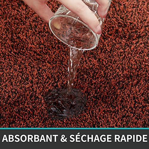 Cosy Home Door Mat 100% Polyester TPR Machine Washable Bath Mat 100 x 60 cm, Burgundy