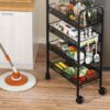 ZCMEB Kitchen Rack Storage Rack Bathroom Bedroom Storage Movable Trolley Storage Rack