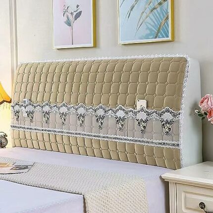 RTYHN Velvet Headboards Covers All-Inclusive Slipcover Bed Head Cover Slip Protector Cover Washable Thicken Elastic Bedside Decoration Protection