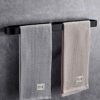 N/A Towel Rack - Aluminum Bathroom, Bathroom Towel Rack, Horizontal Bar Towel Rack, Black Towel Rack, Size 60x6.8x3 Cm