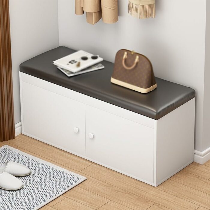 ZCMEB Organized Shoe Cabinet Entrance Hall Shoe Rack Hallway Wooden Bench Storage Bench With Seating Furniture