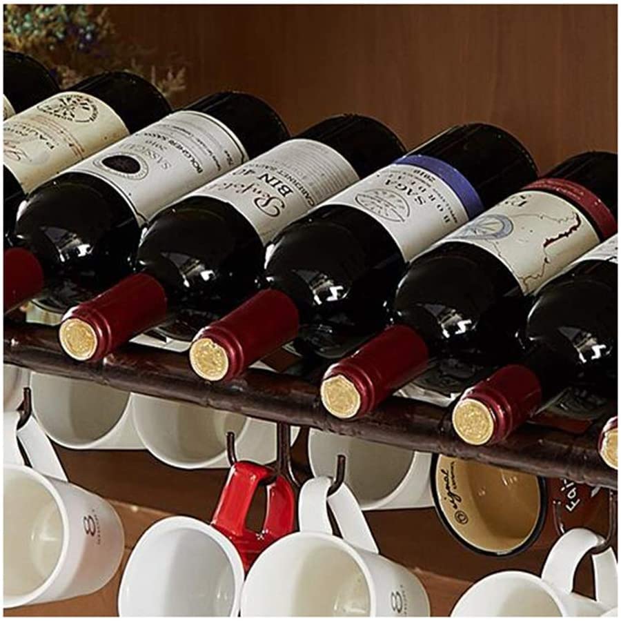 EMISOO style hanging wine glass rack, bar creative wine rack, home upside down goblet rack, bar wine rack decoration (Color : Brown, Size : 80 *