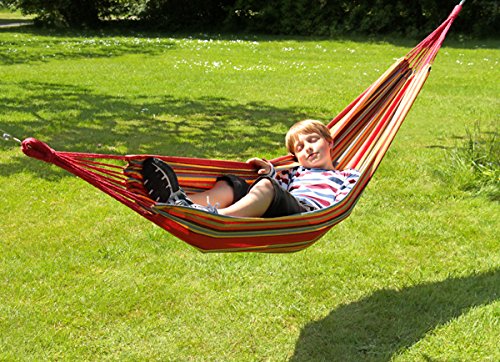 Tortola Tropical Outdoor Garden Hammock with Side Bag Attached