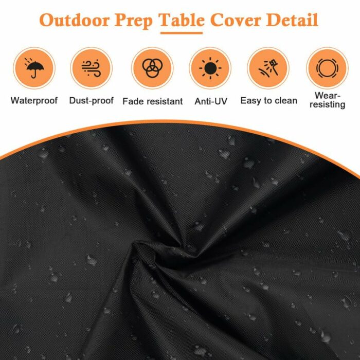 Hoedia 52 Inch Outdoor Prep Table Cover for Keter Unity XL Portable Table, Waterproof BBQ Prep Table Cover and Dustproof Bar Cart Cover UV Resist