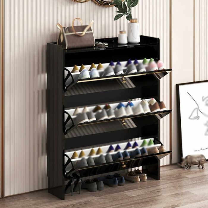 JYDQM Tipping Bucket Entrance Cabinet Door Hall Cabinet Large Capacity Storage Locker Door Ultra-thin Shoe Cabinet Household (Color : D, Size : L