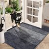 Vaukki Indoor Doormat Entryway Door Rug, Non Slip Absorbent Mud Trapper Mats, Low-Profile Inside Floor Mats, Soft Machine Washable Small Rugs Doo