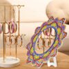 2 Packs DIY Diamond Painting Mirror Kits Mandala Shaped 5D Diamond Art Makeup Mirror Crystal Rhinestone Diamond Painting Craft Mirror for Beginne