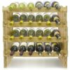 Sorbus® Wood Wine Stackable Rack 6 Tier — Rustic Style Wine Racks for Bottles — Perfect for Bar, Wine Cellar, Basement, Cabinet, Pantry, etc. (6-