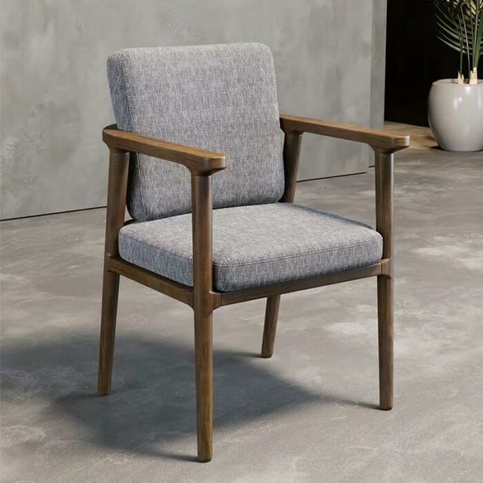 LXXSH Wooden Dining Chair Table Kitchen Designer Arm Chair Living Room Balcony Office Household Items
