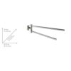 WENKO Mezzano towel rail with 2 movable arms, enough space for 2 towels, made, shiny stainless steel, 5.5 x 9 x 41.5 cm.