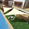 Aabb Sun Shade Sail 3x3x3m Triangle Waterproof Canopy 98% UV Blocking Sail Shades for Swimming Pool Balcony Terrace Courtyard Play Area (Beige）
